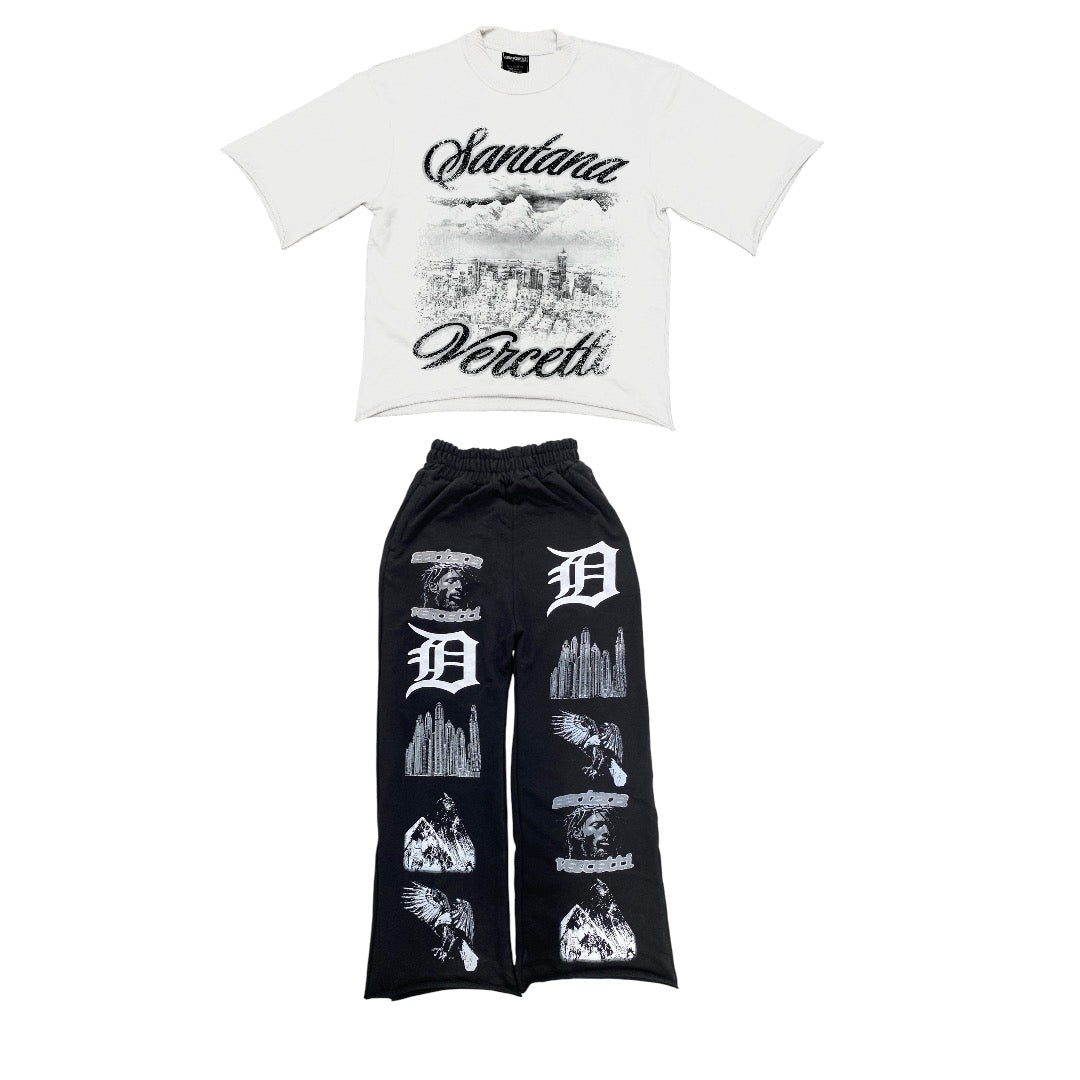 "SS24" WHITE SHIRT/BLACK SWEATPANTS BUNDLE