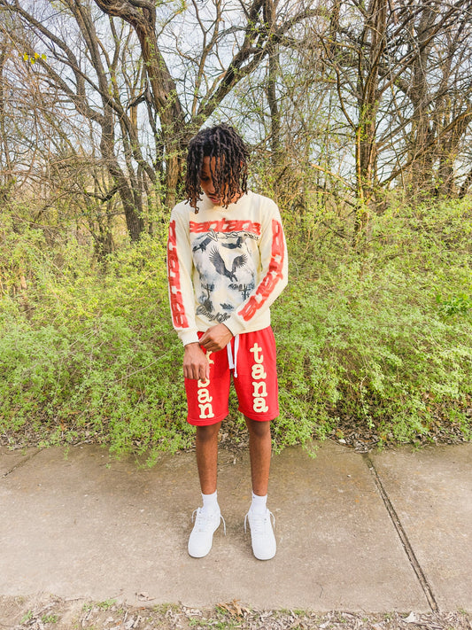 "SS23" RED LONG SLEEVE/SHORTS BUNDLE